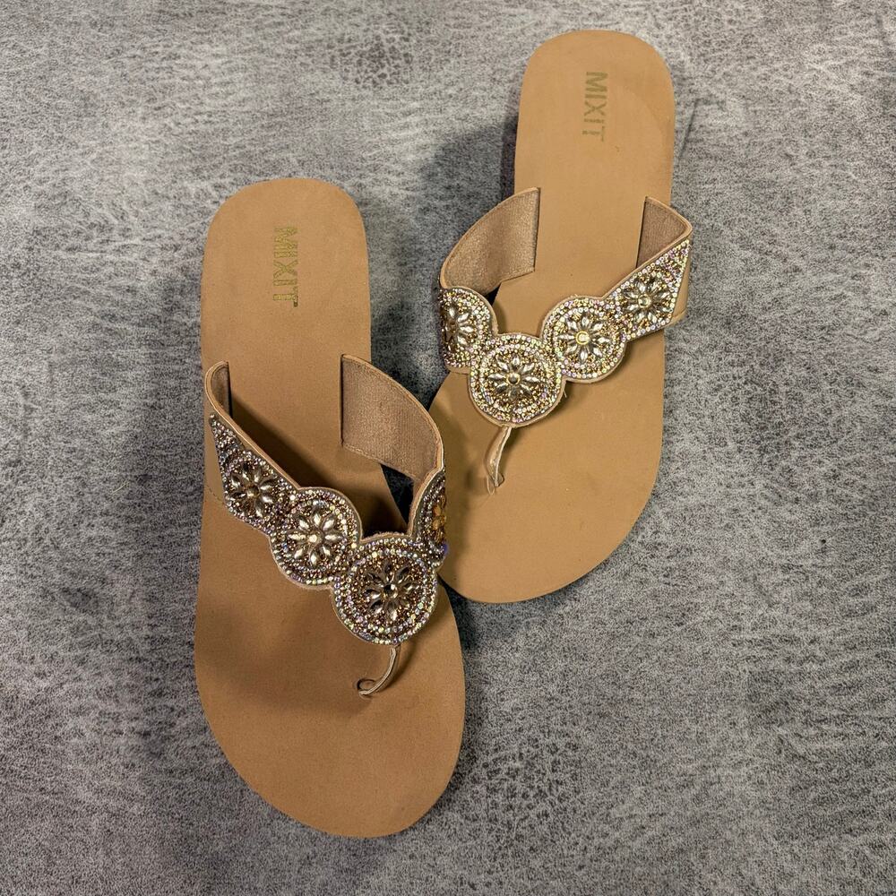 Y2k Tan Bling Platform MixIt Sandals